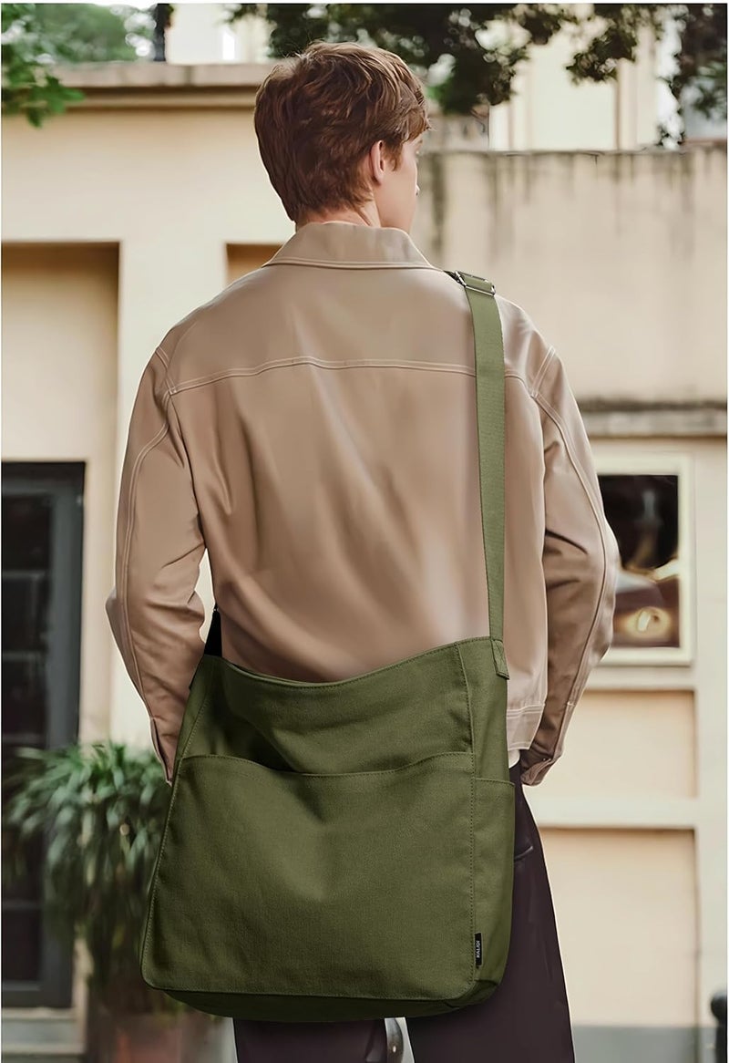 KALIDI FANCY FOREST KALIDI Canvas Tote Bag Large Hobo Crossbody Shoulder Handbag Zipper Messenger Bag for Women or Men Casual College Work - Image 2